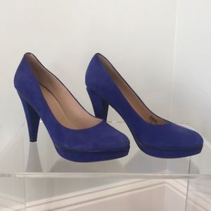 Antonio Melani Blue Suede Platform Heels